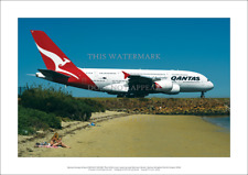 Qantas Airbus A380 A2 Art Print - Sydney Airport – 59 x 42 cm Poster picture