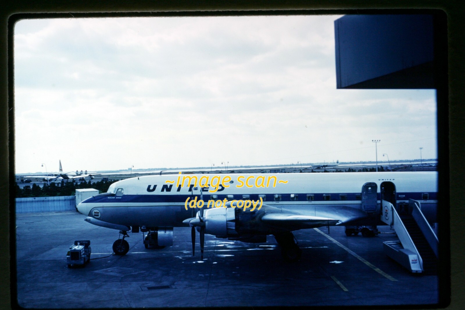Kodachrome Slide of UAL United Airlines Mainliner Denver Douglas DC-6B in 1961