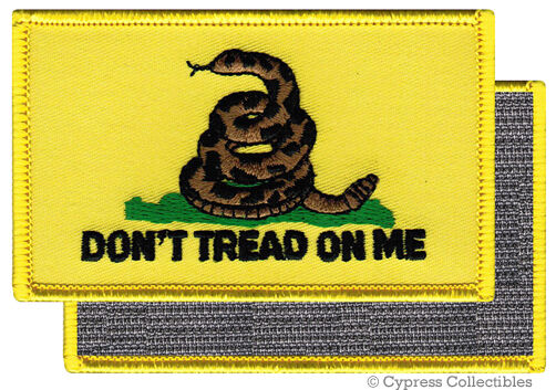 DONT TREAD ON ME GADSDEN FLAG PATCH AMERICAN YELLOW w/ VELCRO® Brand Fastener