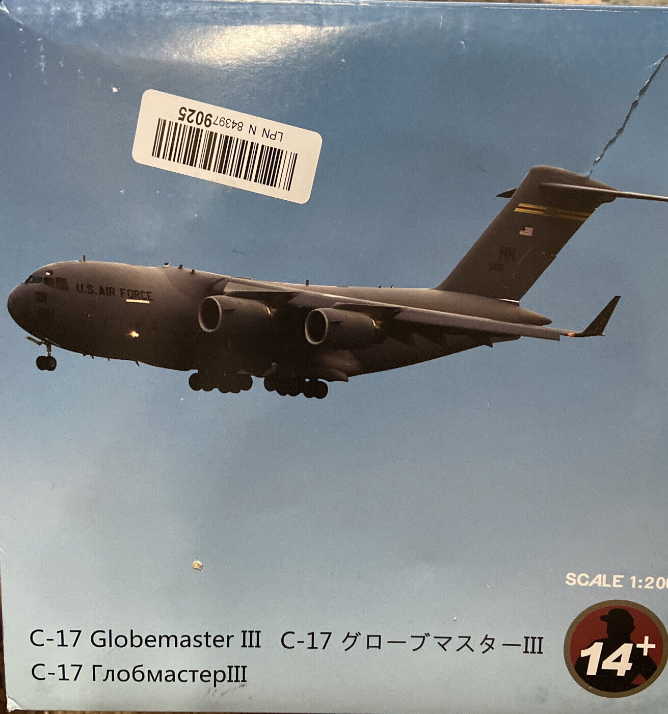 New 1:200 USAF C-17 Globemaster III Tactical Transport Aircraft Metal Model READ