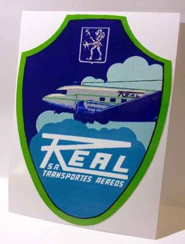 Real Aereos Transportes Airlines Brazil Vintage Style Decal / Vinyl Sticker Real Aereos Transportes Airlines Brazil Vintage Style Decal / Vinyl Sticker