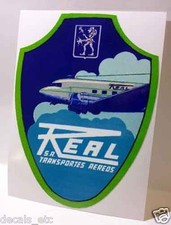 Real Aereos Transportes Airlines Brazil Vintage Style Decal / Vinyl Sticker picture