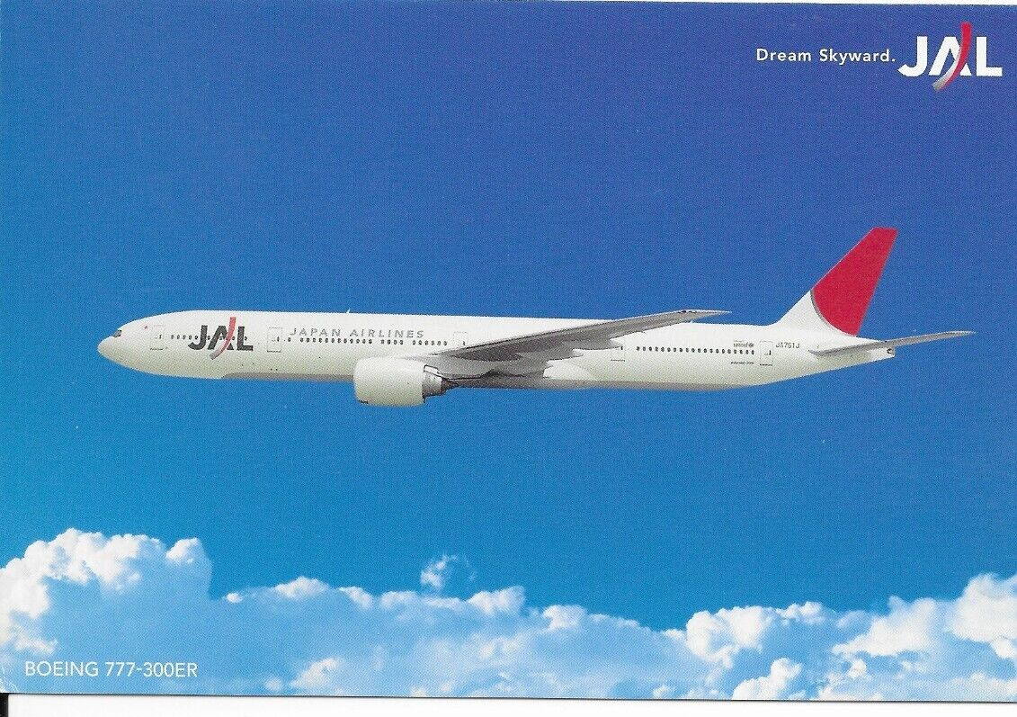 JAPAN AIRLINES Boeing 777-300ER Postcard, Airline issue