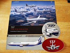 Boeing 737-600 700 800 900 Profile Card plus 3 Boeing 737 Stickers picture