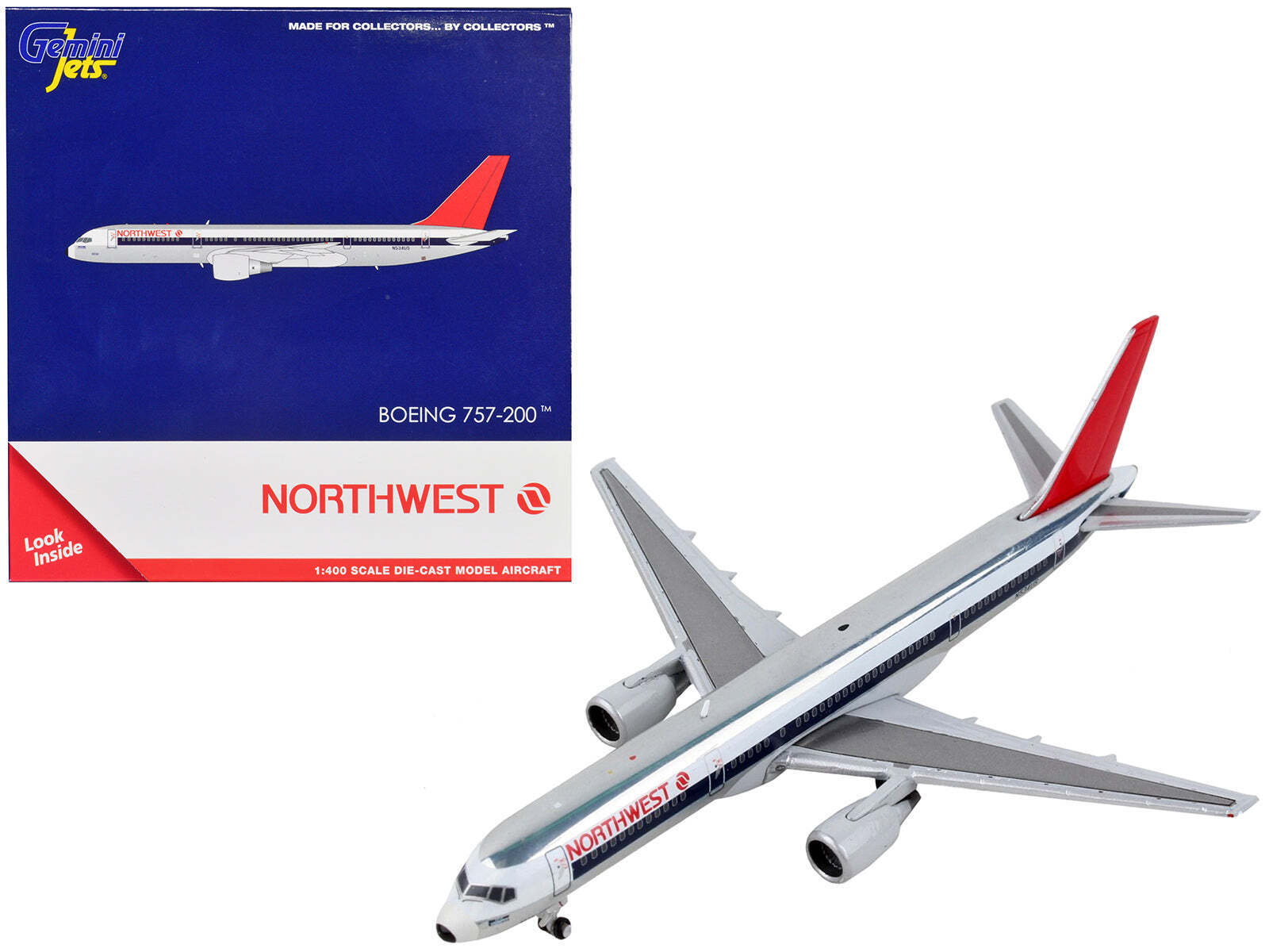 Boeing 757-200 Commercial Northwest Airlines Tail 1/400 Diecast Model Airplane