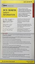 Northwest Airlines Safety Card - McDonnell Douglas DC9-30/40/50 - July  2005 picture