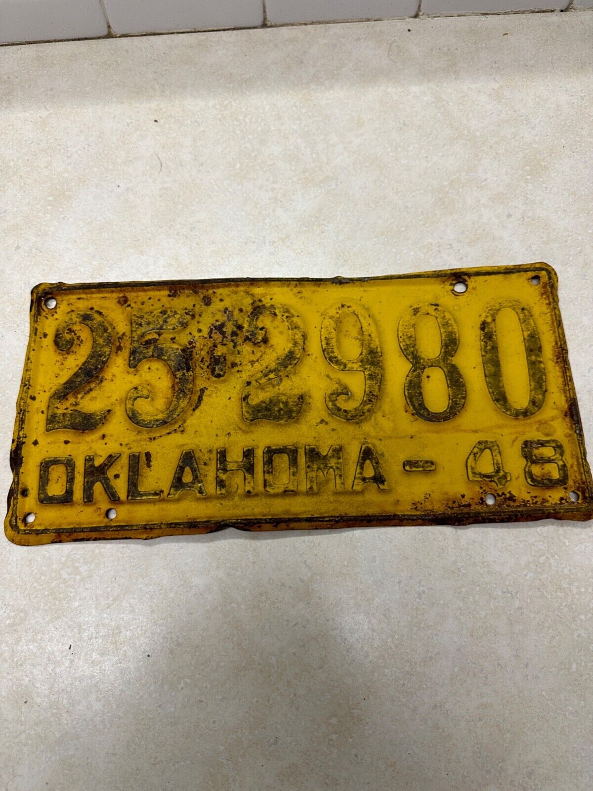 1948 Oklahoma License Plate