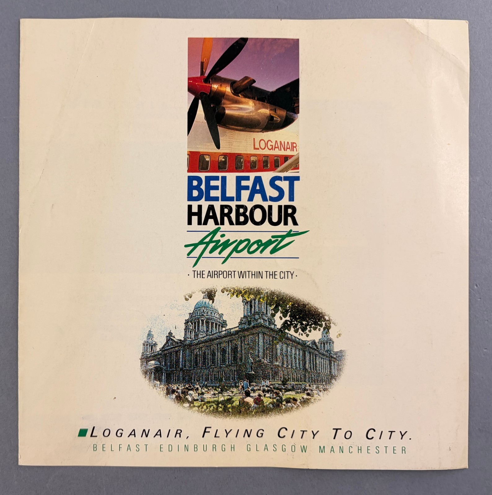 Loganair Belfast Harbour Airport Airline Brochure Edinburgh Glasgow 1987 Shorts