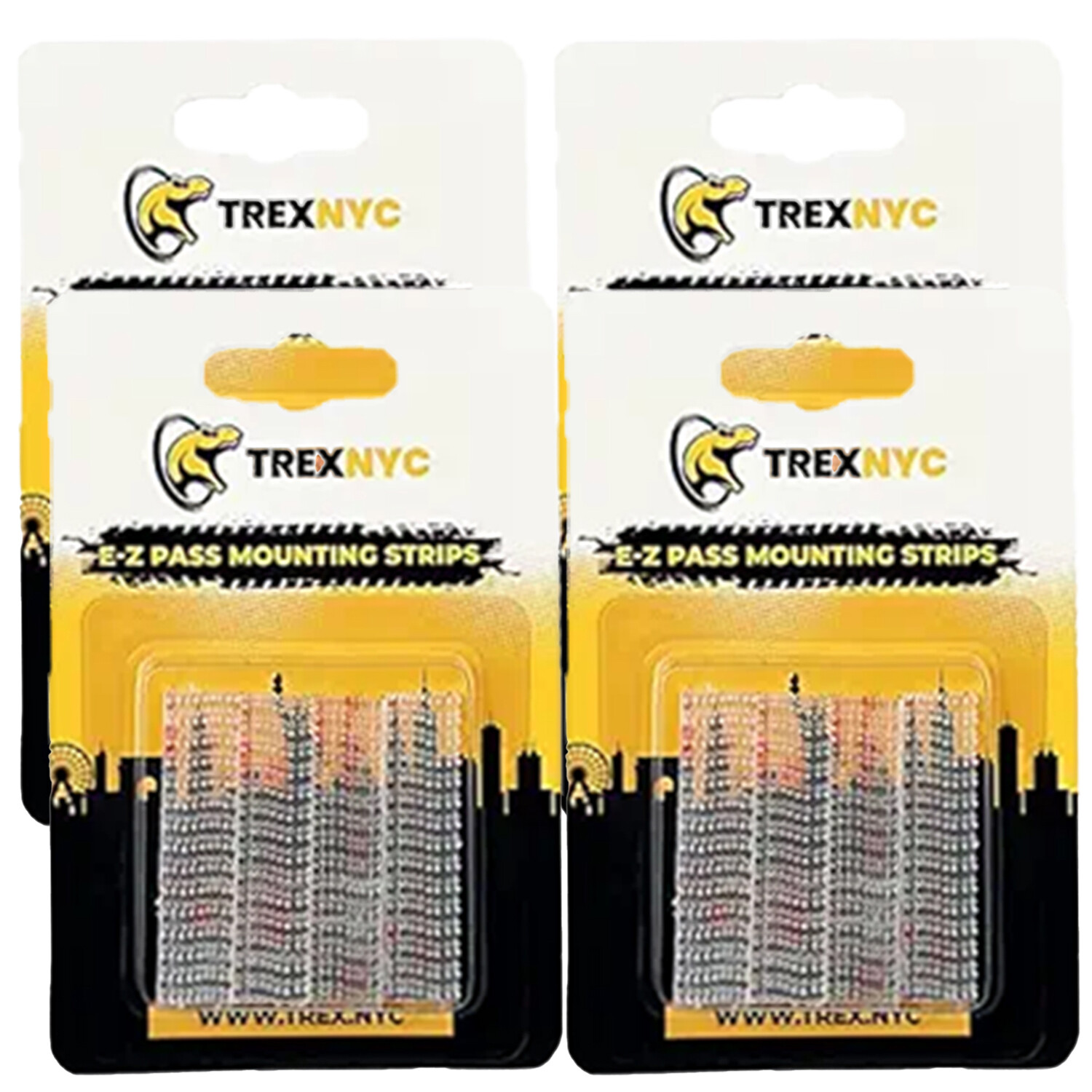 TrexNYC EZ Pass Mounting Strips, 4 Packs TrexNYC EZ Pass Mounting Strips, 4 Packs