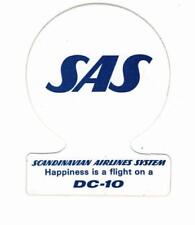 SAS AIRLINES LOGO STICKER HAPPINESS IS A FLIGHT ON A DC-10 SCANDINAVIA picture