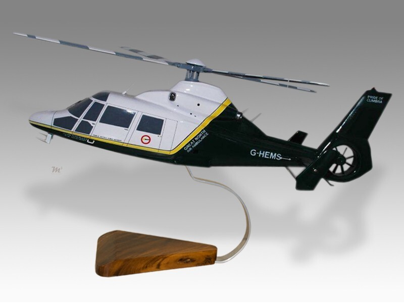 Aerospatiale SA365N Dauphin Great North Air Ambulance Desk Wood Model Small 1/48