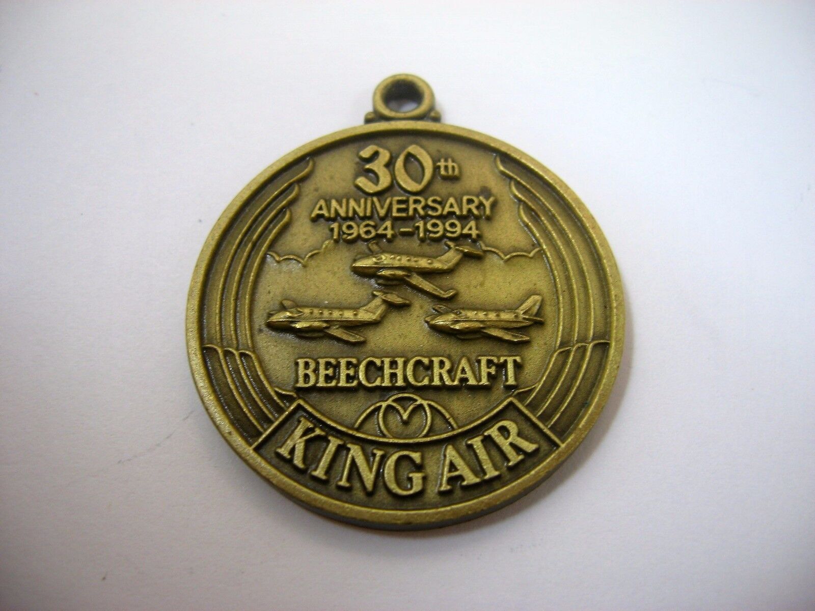 Vintage Pendant Keychain: 1994 Beech Aircraft Beechcraft King Air 30th