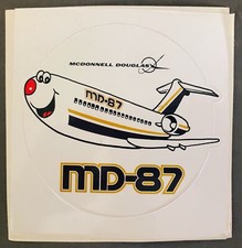 McDonnell Douglas Aircraft MD-87 Airlines Sticker - 4” Round picture