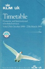 KLM uk timetable 1998/10/25 picture