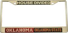 Oklahoma + Oklahoma State House Divided Split License Plate Frame [Silver - C... picture