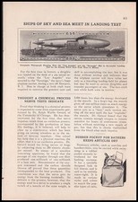 Los Angeles ZR-3~Saratoga CV-3 1928 article “Ships of Sky & Sea in Landing Test” picture