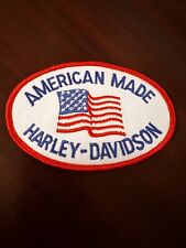 AMERICAN MADE Harley Davidson Motorcycle Flag Patch Vintage Factory HD Hat Vest picture