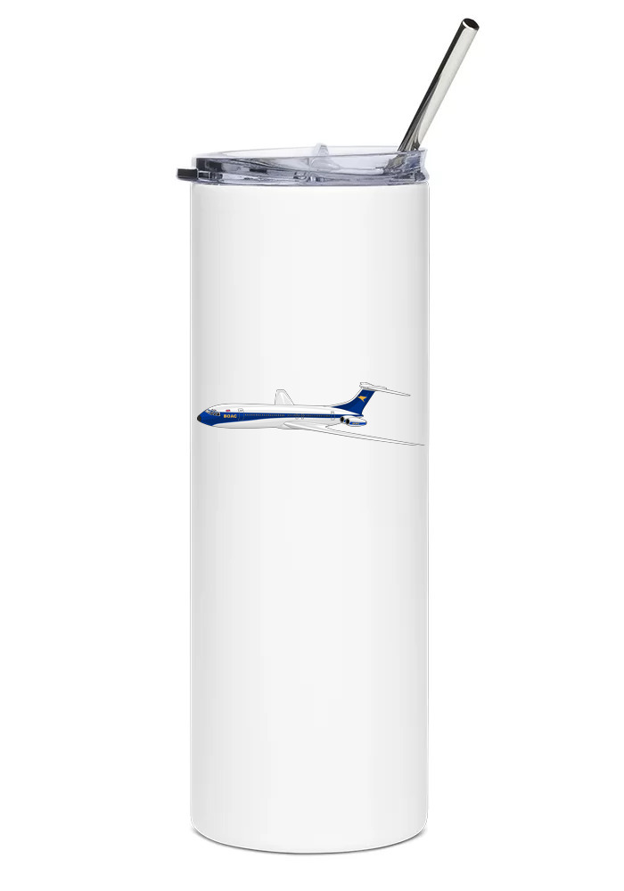 BOAC Vickers VC10 Stainless Steel Water Tumbler with straw - 20oz.