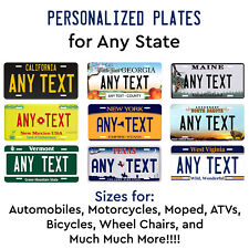 Personalized Custom License Plate Tag for Any State Auto Car Bicycle ATV Bike  picture