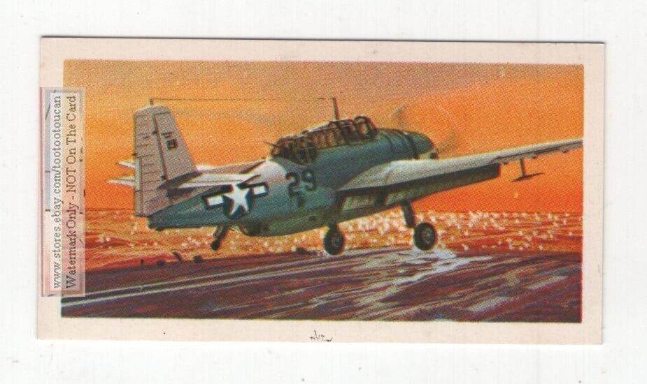 WWII Grumman TBF Avenger American Torpedo Bomber Vintage Trade Card