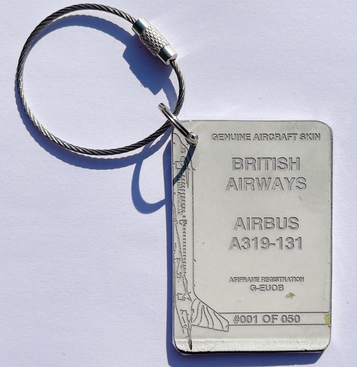 British Airways A319 G-EUOB White fuselage letter skin tag British Airways A319 G-EUOB White fuselage letter skin tag