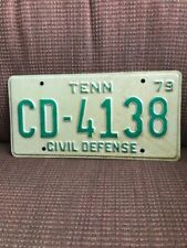 Vintage Tennessee Civil Defense License Plate 1979 New Never Used picture