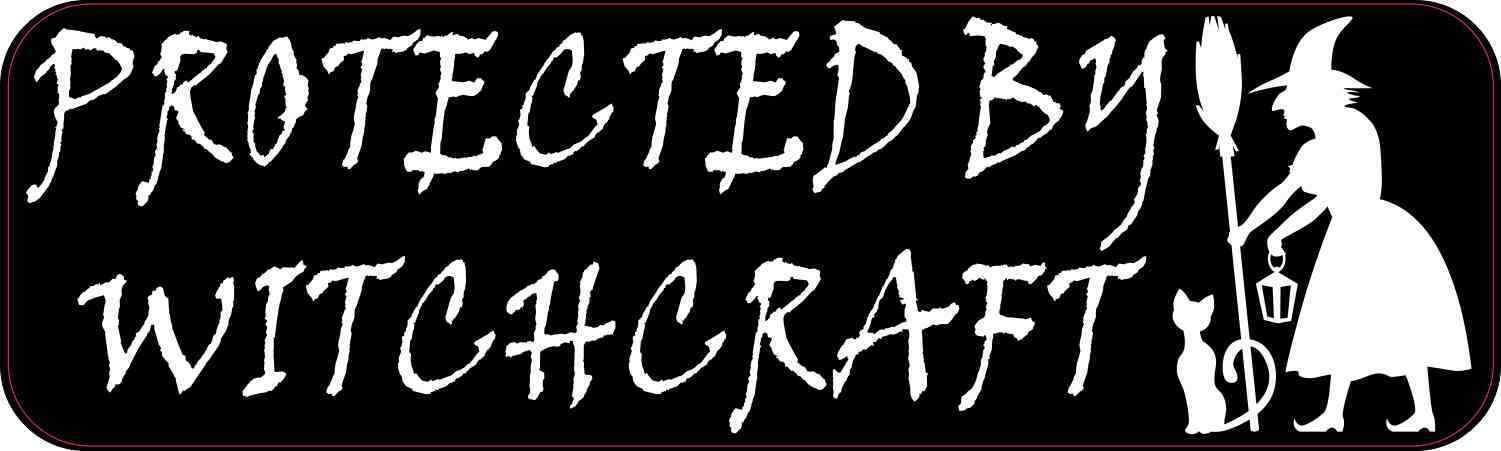 10in x 3in Protected by Witchcraft Sticker Car Truck Vehicle Bumper Decal