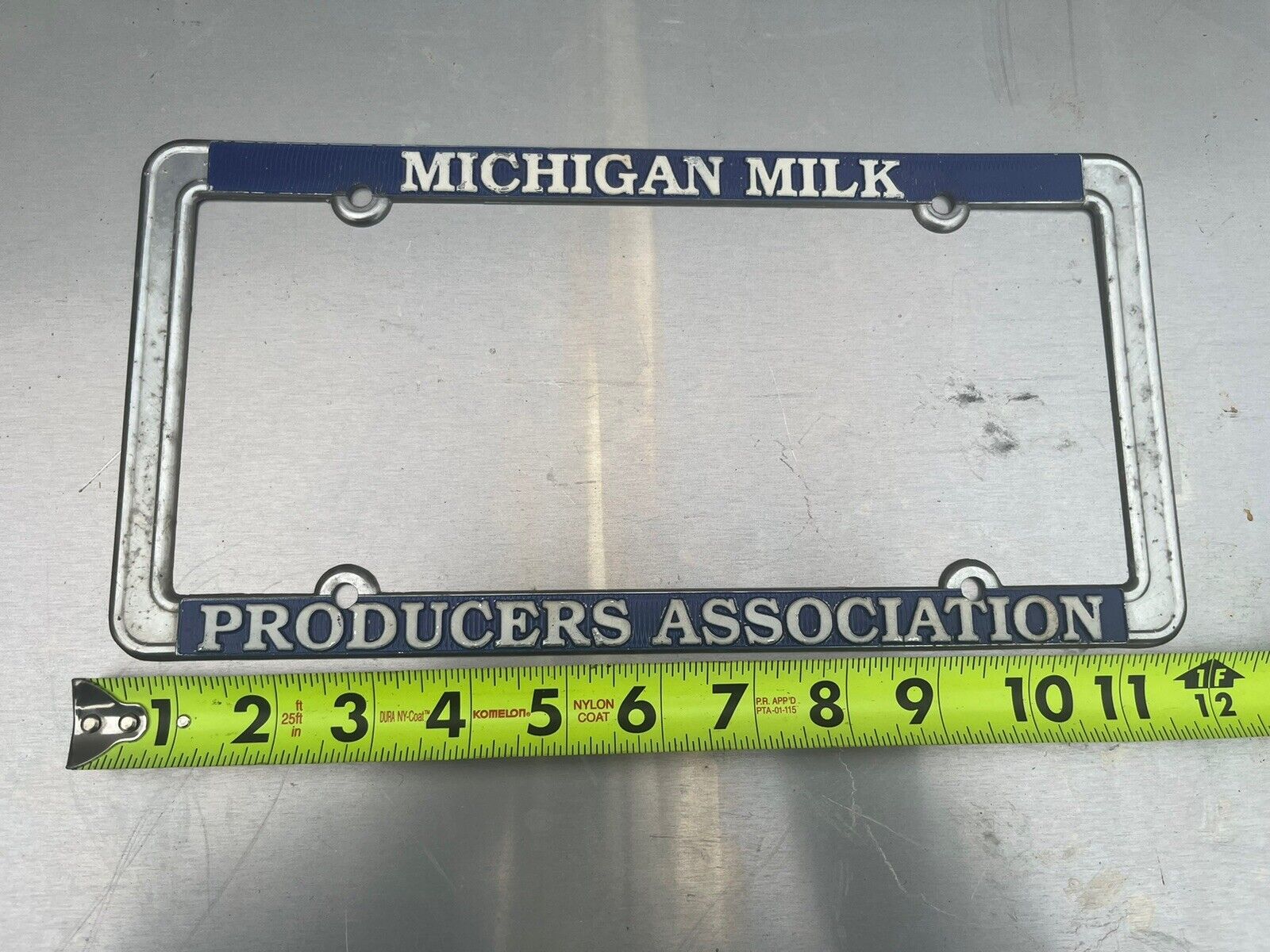 Old Michigan Milk Producers Association Metal License Plate Holder Advertising