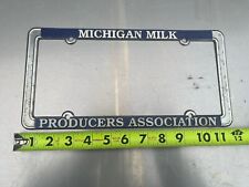 Old Michigan Milk Producers Association Metal License Plate Holder Advertising picture