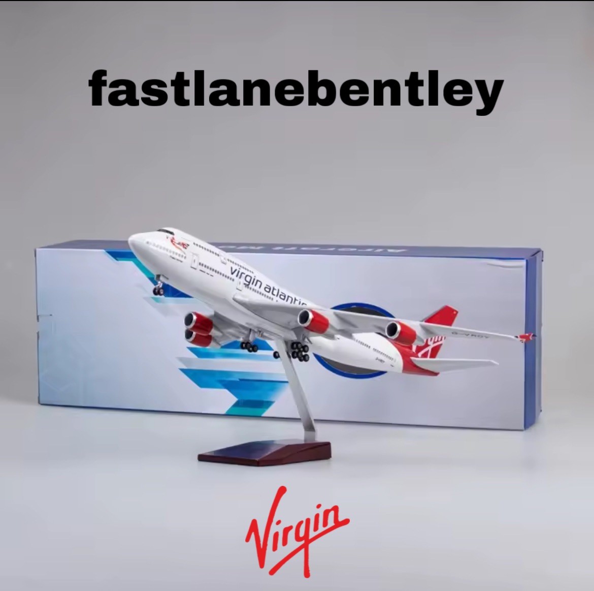 1/157 Scale Airplane Model - Virgin Atlantic Boeing B747-400 + LEDs Model UK