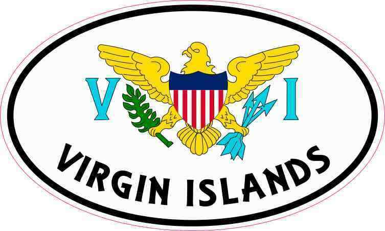 5X3 Oval Virgin Islands Sticker Vinyl Cup Travel Car Truck Luggage Case Decal