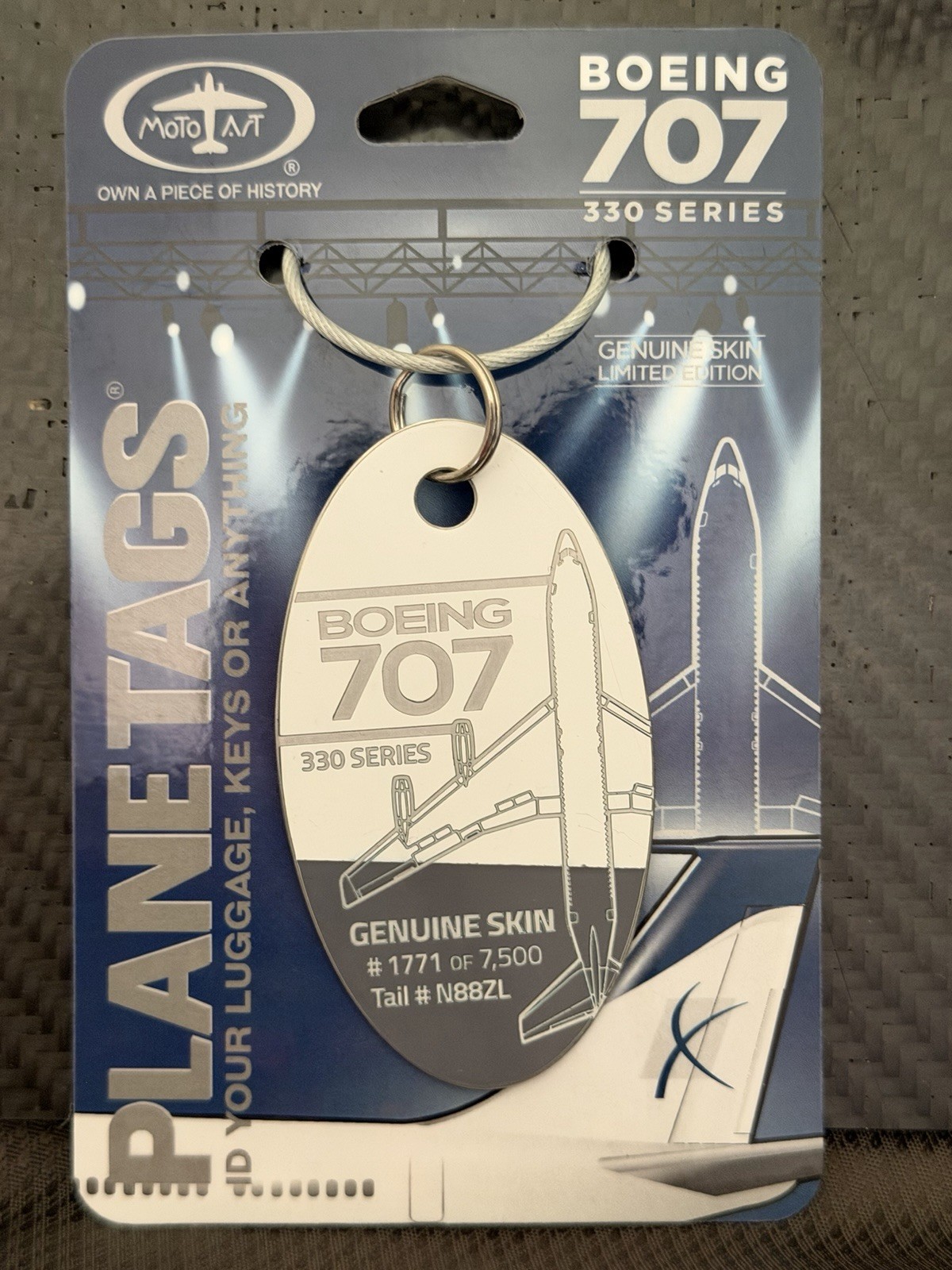 MotoArt Planetags Ex Lufthansa/Bon Jovi Boeing 707 Dark Grey/White Rare #1771 MotoArt Planetags Ex Lufthansa/Bon Jovi Boeing 707 Dark Grey/White Rare #1771