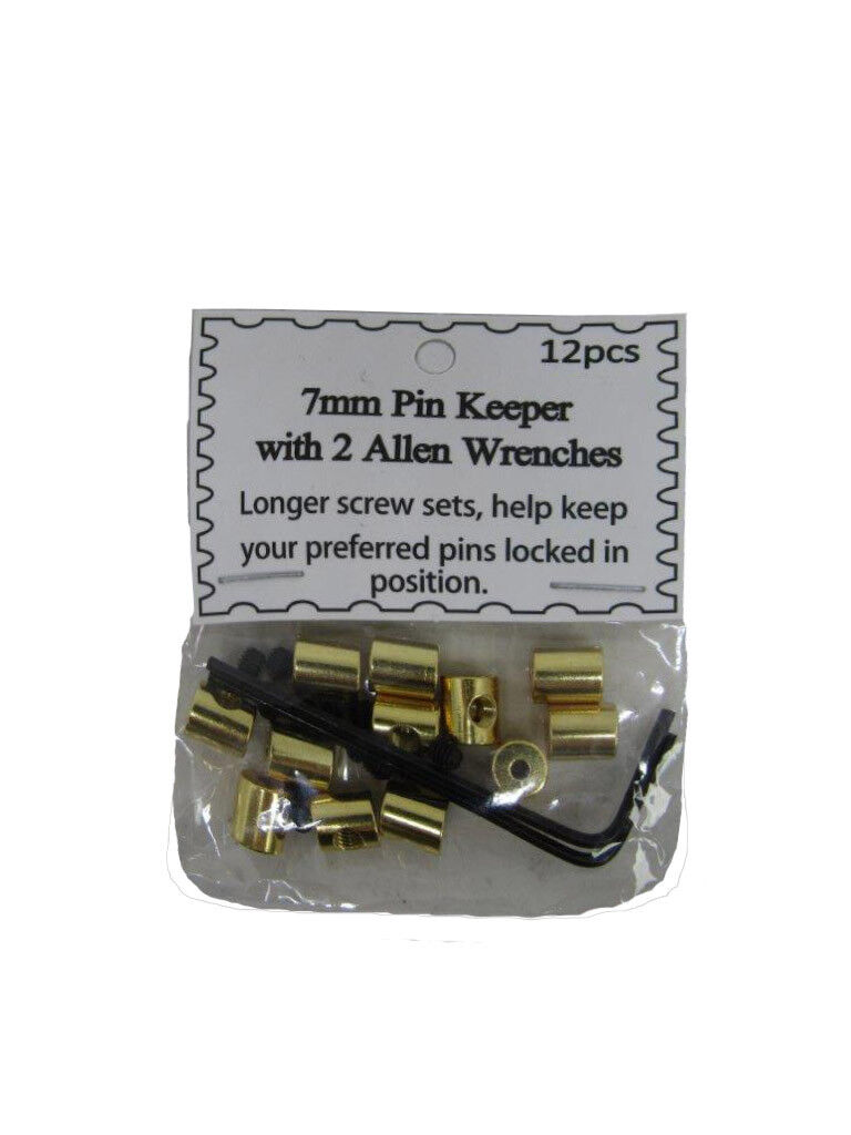 ( 60 Pieces ) 7mm Gold Pin Keepers w/ Allen Wrenches (backs Locks Locking) 