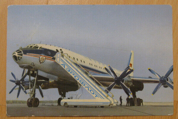 PC AEROFLOT AIRLINE Postcard TU-114 TUPOLEV PC AIRPLANE