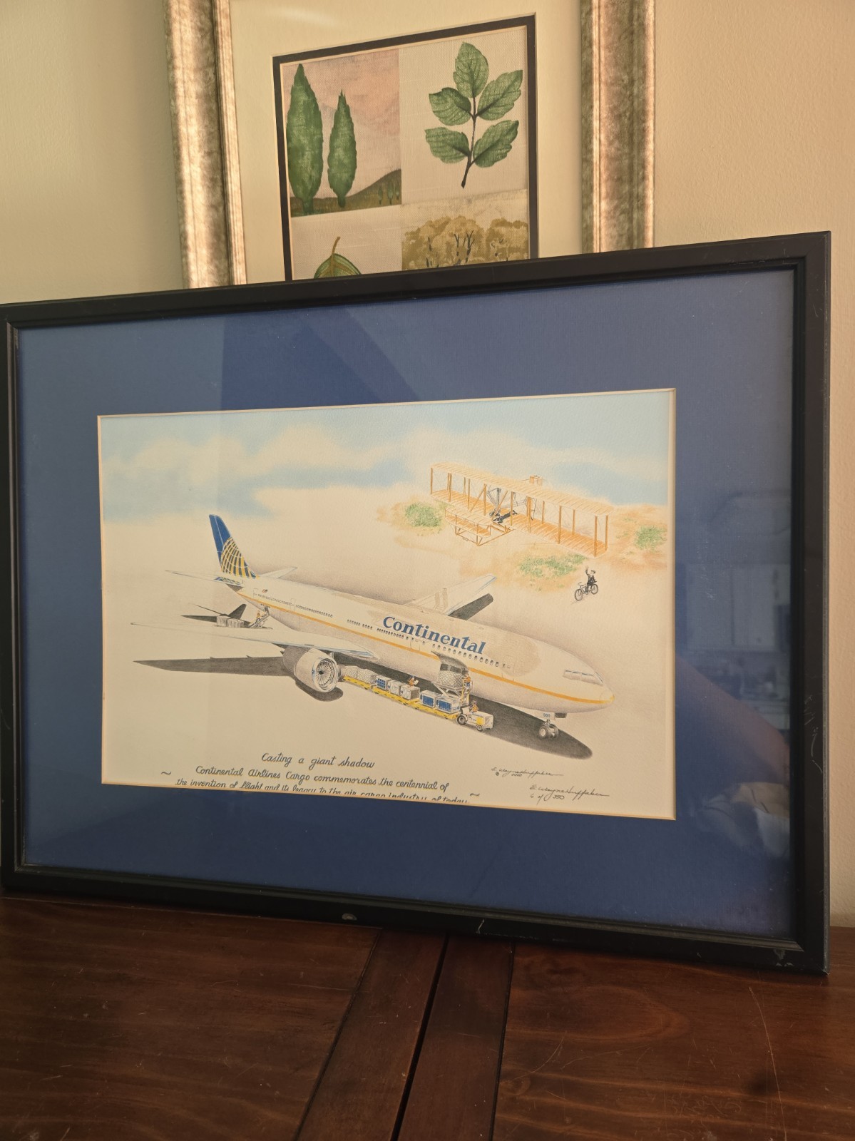 Continental Airlines Original Lithograph Watercolor Boeing 777-200 Exclusive Continental Airlines Original Lithograph Watercolor Boeing 777-200 Exclusive