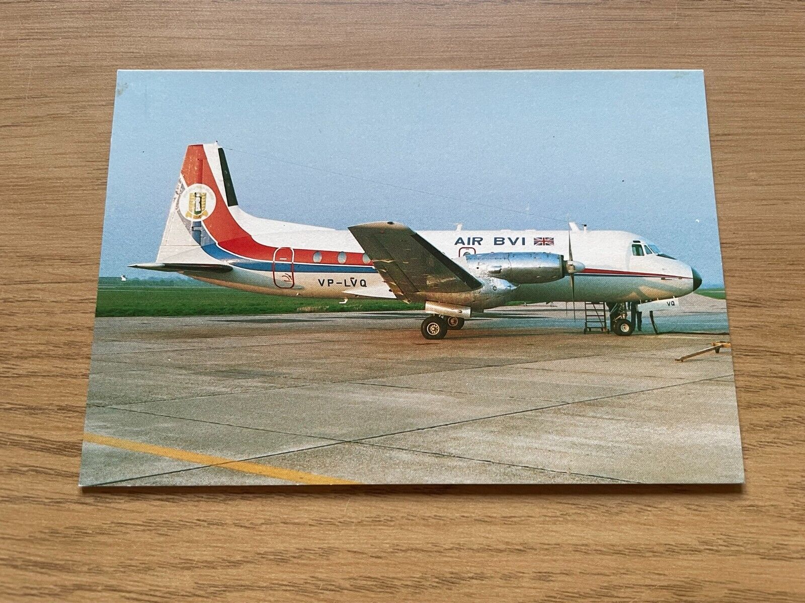 Air BVI Hawker Siddeley HS748 aircraft postcard