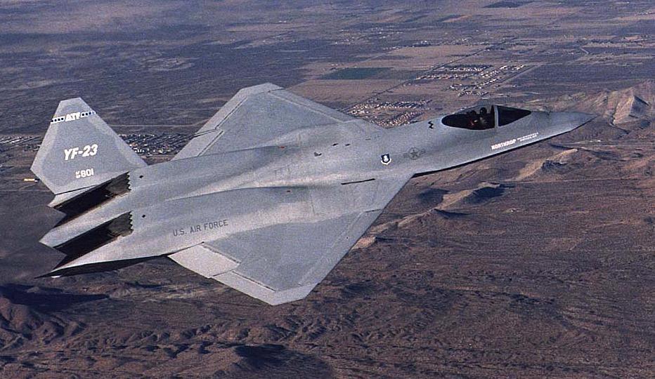 YF-23 Black Widow II Airplane Wood Model Replica Large 