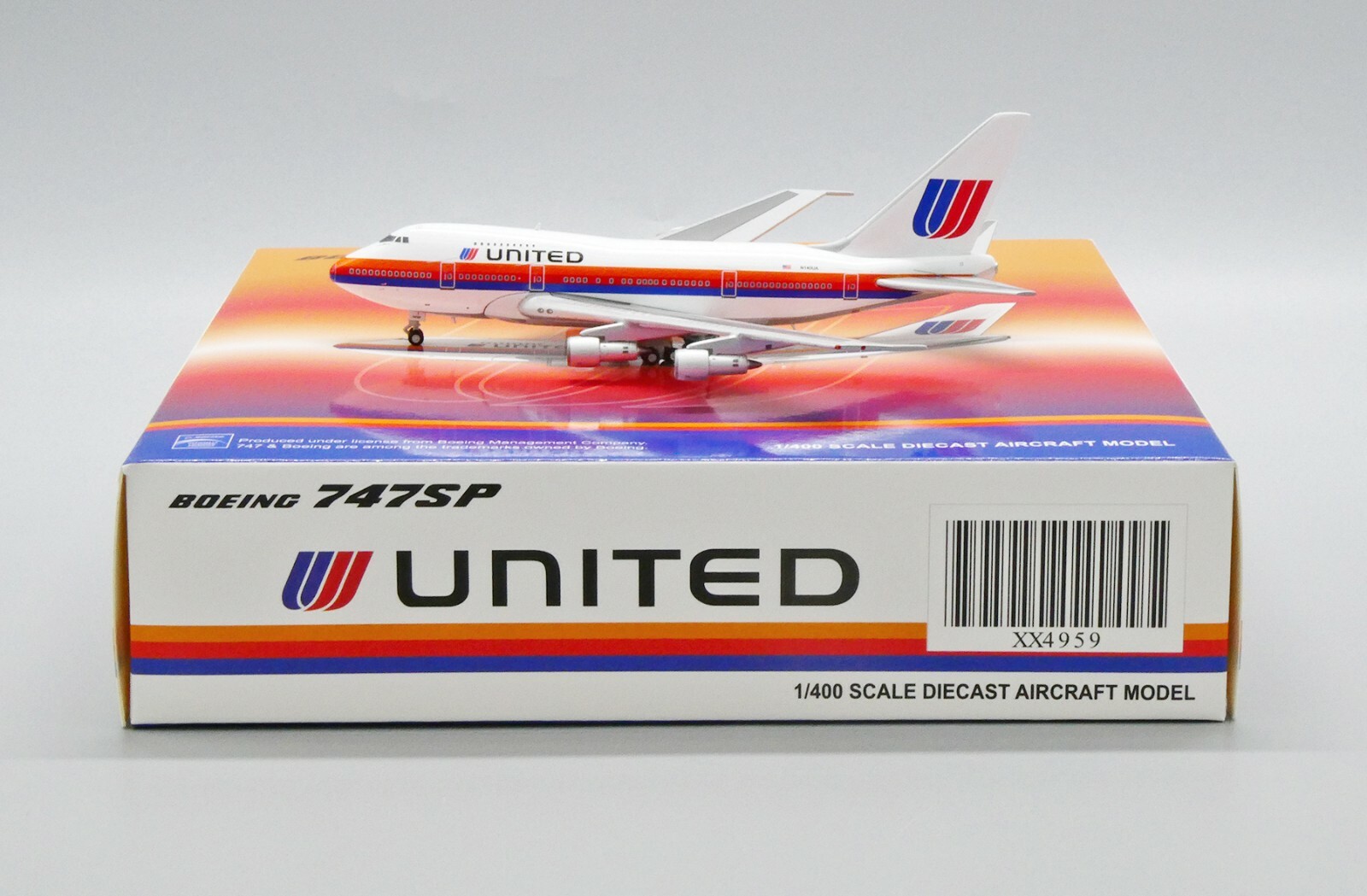 United Airlines B747SP Reg: N140UA Scale1:400 JC Wings Diecast model XX4959 (E)