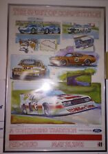 1981 FORD MUSTANG IMSA GT TRANS AM POSTER MID OHIO FOX BODY POSTER RARE FRAMED picture
