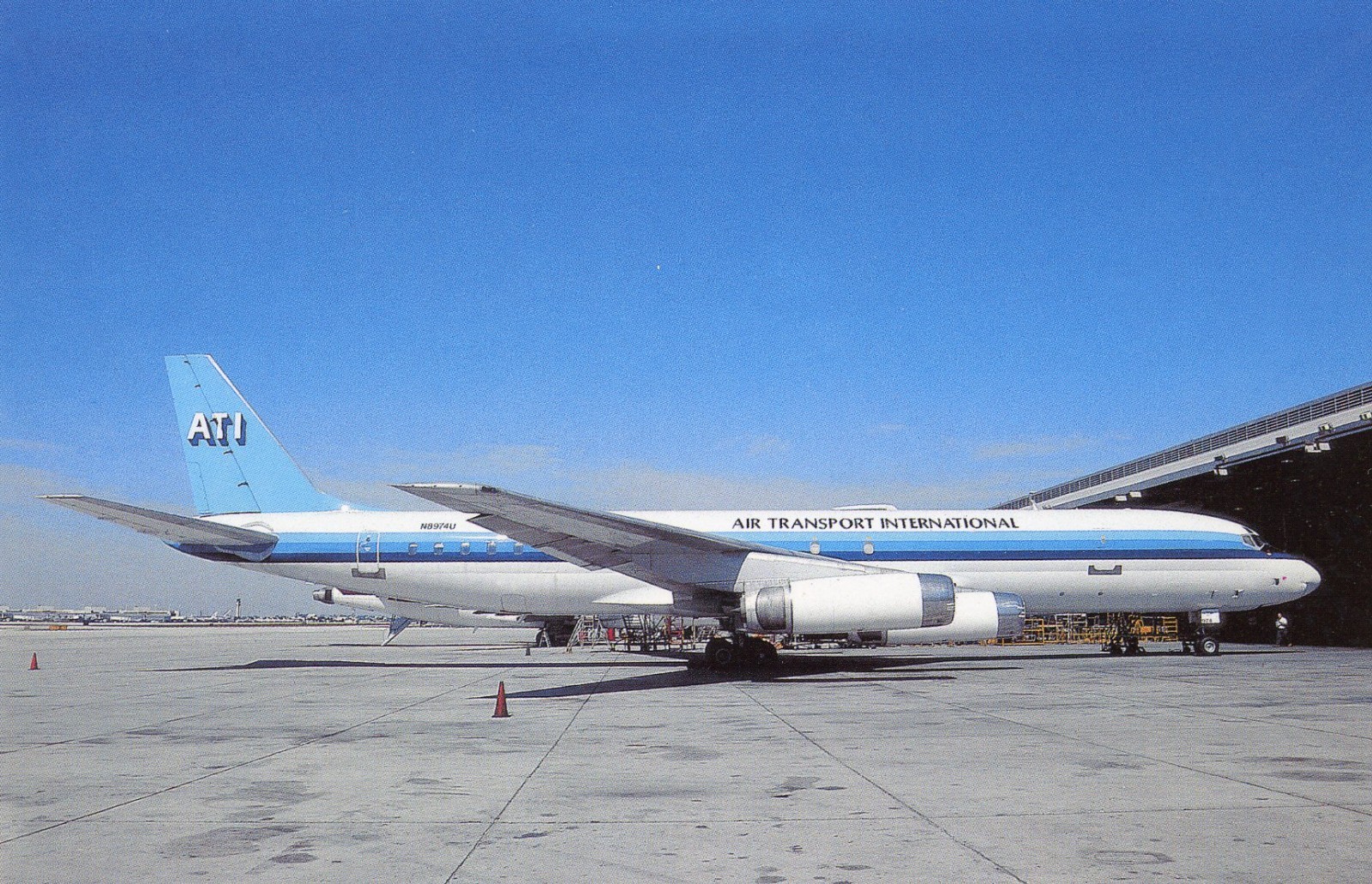 ATI  AIR TRANSPORT  INT'L  AIRLINES DC-8-62F @  MIAMI FL  AIRPORT   256