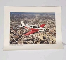 BEECHCRAFT C33 Debonair Over San Antonio Texas 16 X 20 Poster Vintage picture