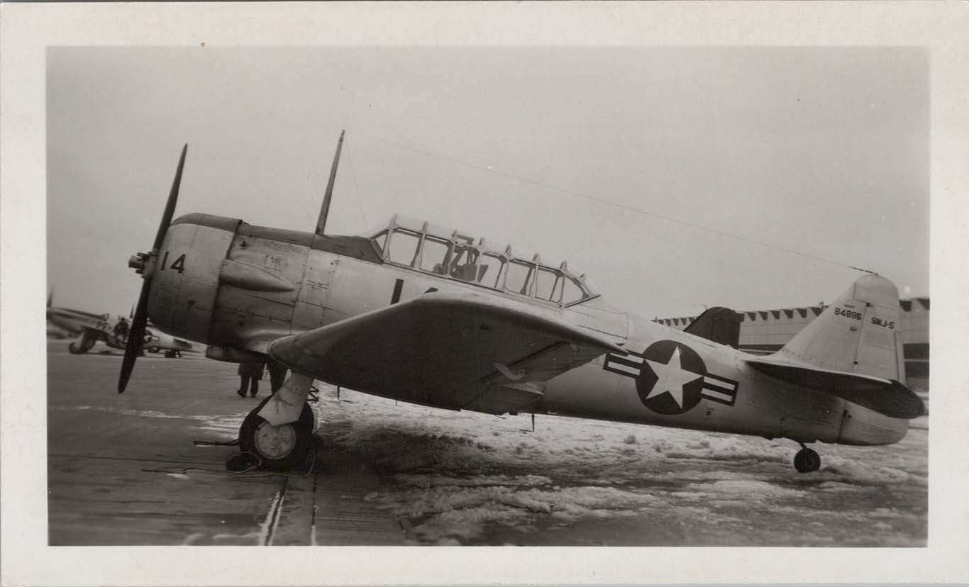 1949 Photo of North American SNJ5 US Navy Trainer Aircraft on Ramp