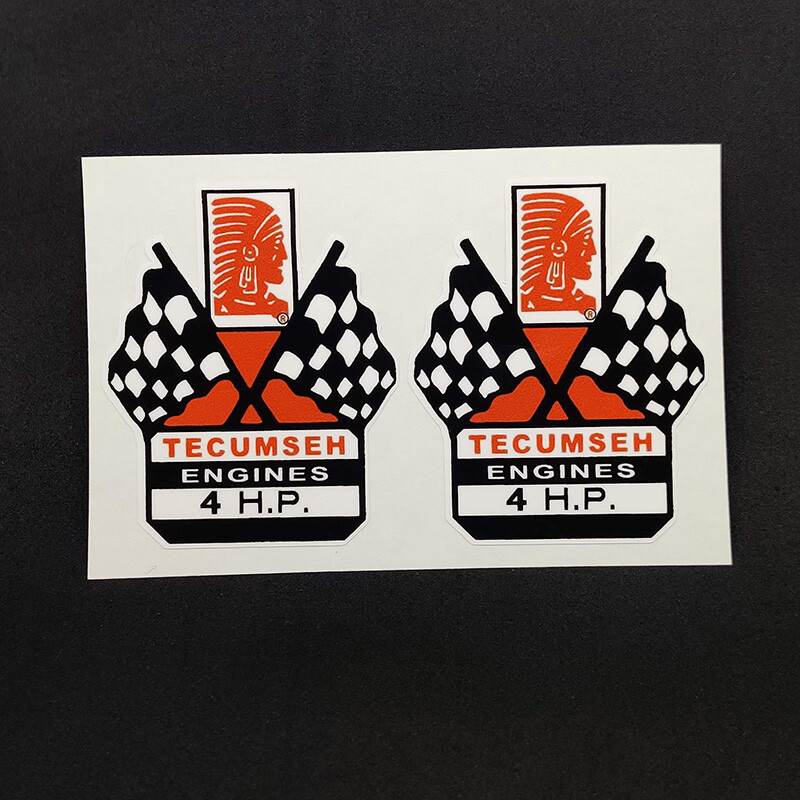 TECUMSEH ENGINE 4 HP DECALS, Vinyl STICKERS for Mini Bike, Go Kart, Mower TECUMSEH ENGINE 4 HP DECALS, Vinyl STICKERS for Mini Bike, Go Kart, Mower