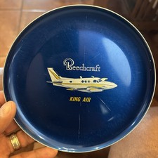 Vintage Nelson Giftwares Beechcraft King Air Metallic Blue Souvenir Plate picture