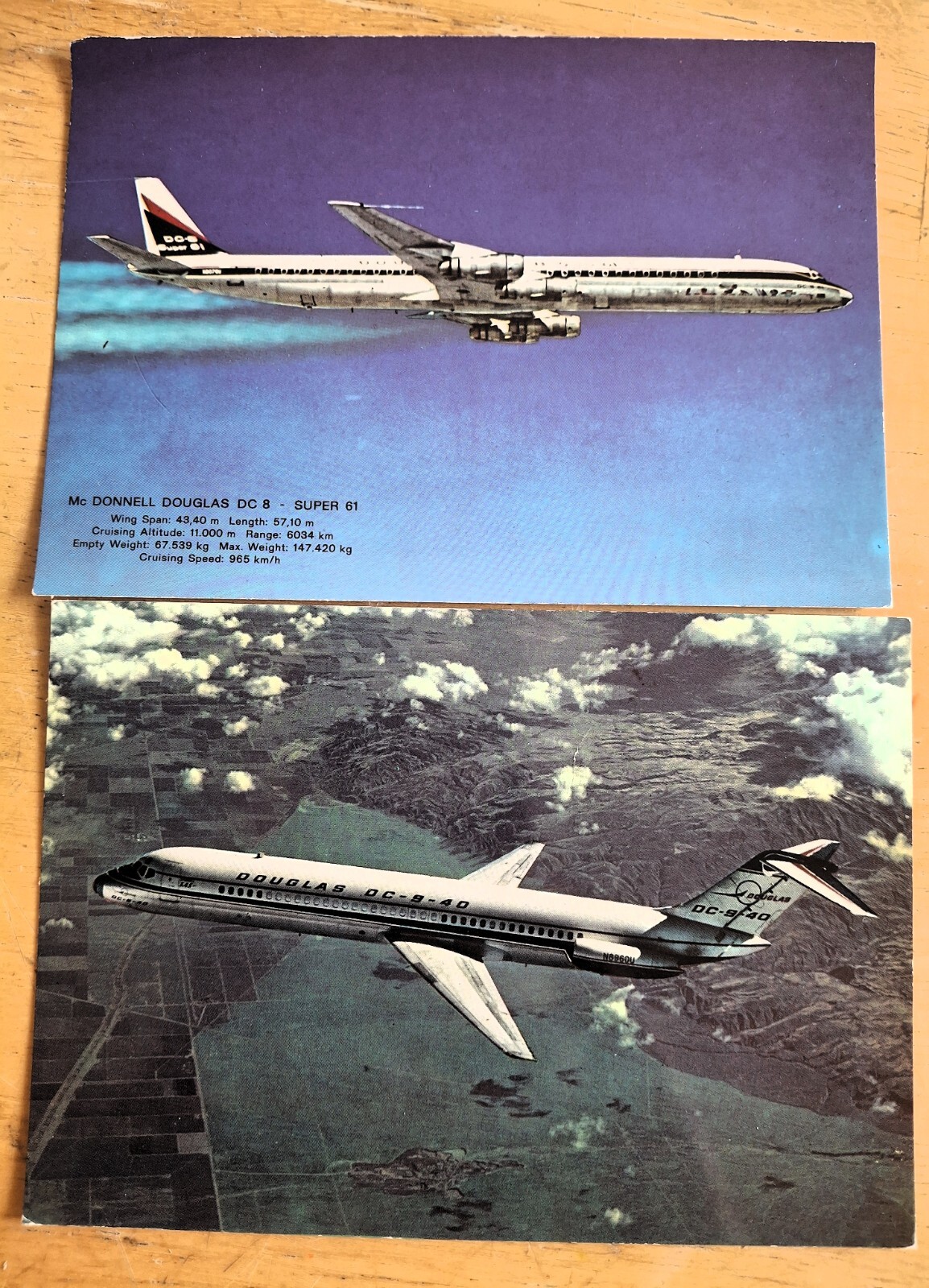 McDonnell Douglas DC=8 + DC-9 Postcards McDonnell Douglas DC=8 + DC-9 Postcards