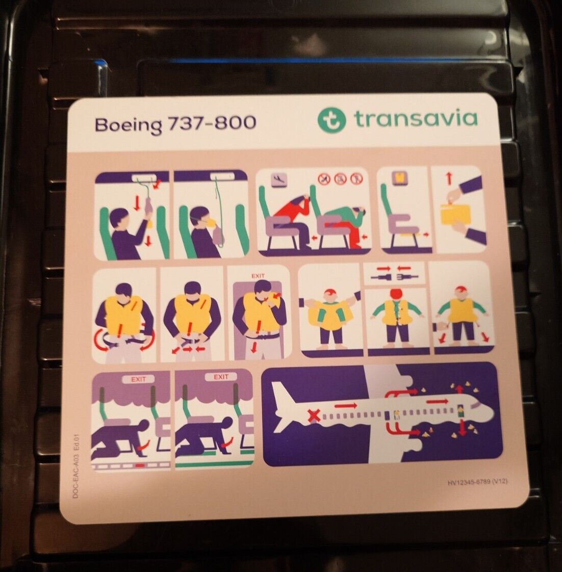 Transavia Boeing 737-800 V12 Safety Card 