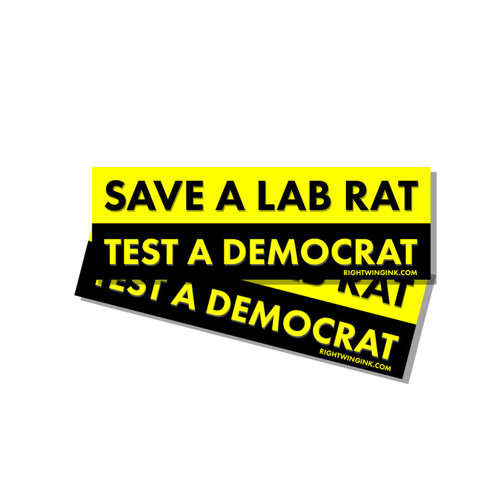Republican Bumper Sticker Save A Lab Rat Test A Democrat Sticker Decal 2 Pack