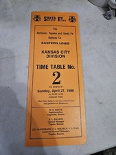 Santa Fe Kansas City Division Timetable #2 (4/27/86)(Used) picture