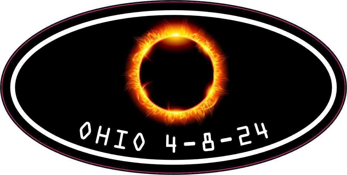 StickerTalk Great North American Eclipse Ohio 4-8-24 Sticker, 4 inches x 2 in...