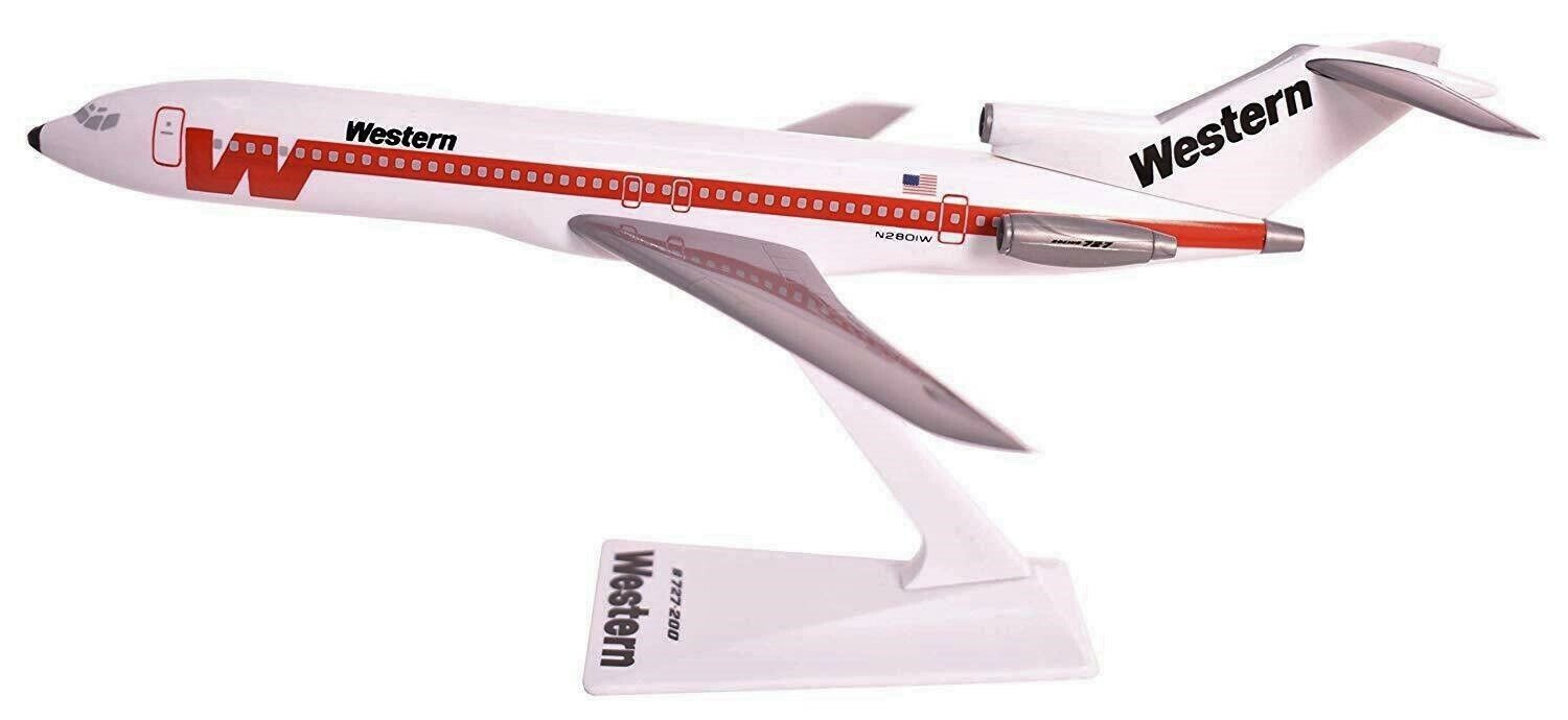 Flight Miniatures Western Airlines Boeing 727-200 Desk Top 1/200 Model Airplane